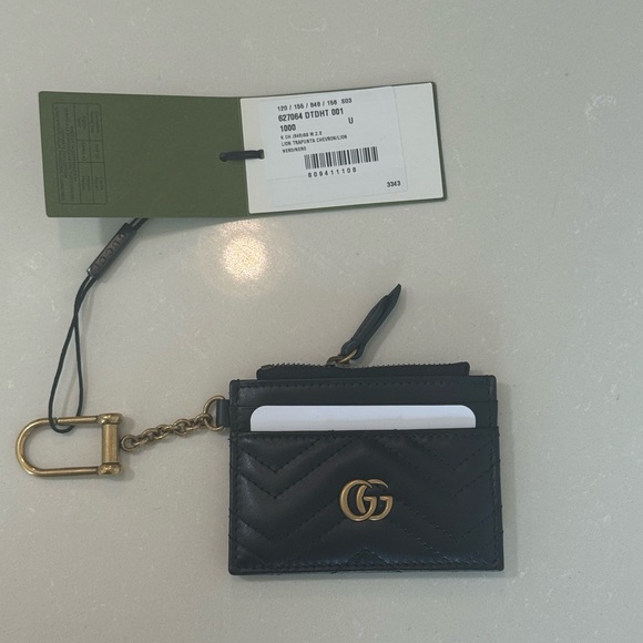 Black Card Holder with Gold Accents